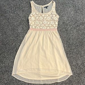 🌸4/$20🌸American Eagle Beige/Light Pink Bohemian Dress Size XXS EUC